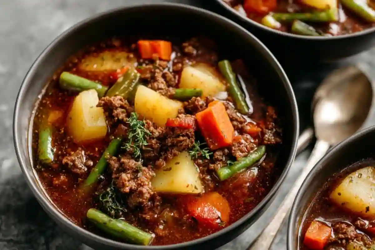 Healthy Soup Recipes Beef: Easy Hamburger and Vegetable Soup 1 Healthy Soup Recipes Beef