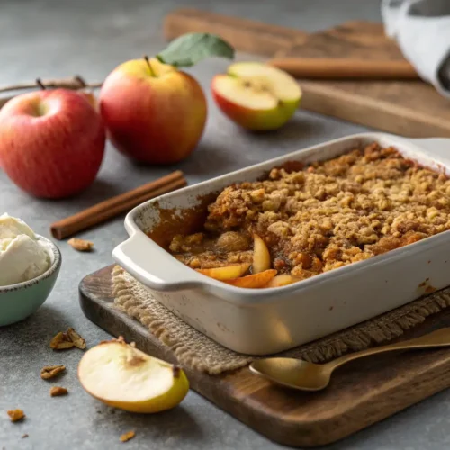 Amish Apple Crisp: A Classic Dessert Recipe 2 Close-up of Amish Apple Crisp with golden oat topping.