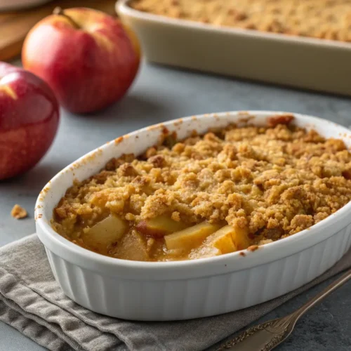 Best Apple Crisp Recipe for Your Enjoyment 3 best apple crisp recipe with golden topping and bubbling filling.