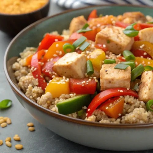 Quick And Easy Heart Healthy Dinner Recipes 2 Colorful heart-healthy stir-fry with chicken and vegetables.