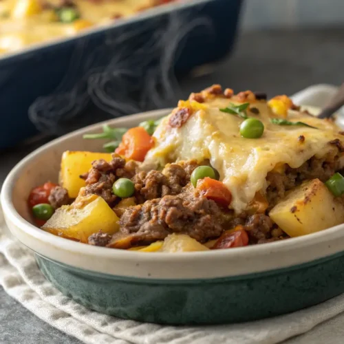 Dinner With Ground Beef: Hobo Casserole 2 Cheesy hobo casserole with ground beef and potatoes.