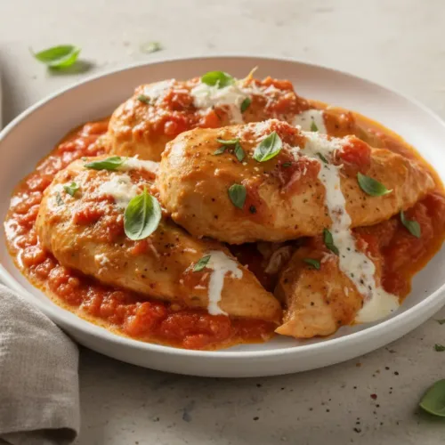slow cooker creamy tomato basil chicken