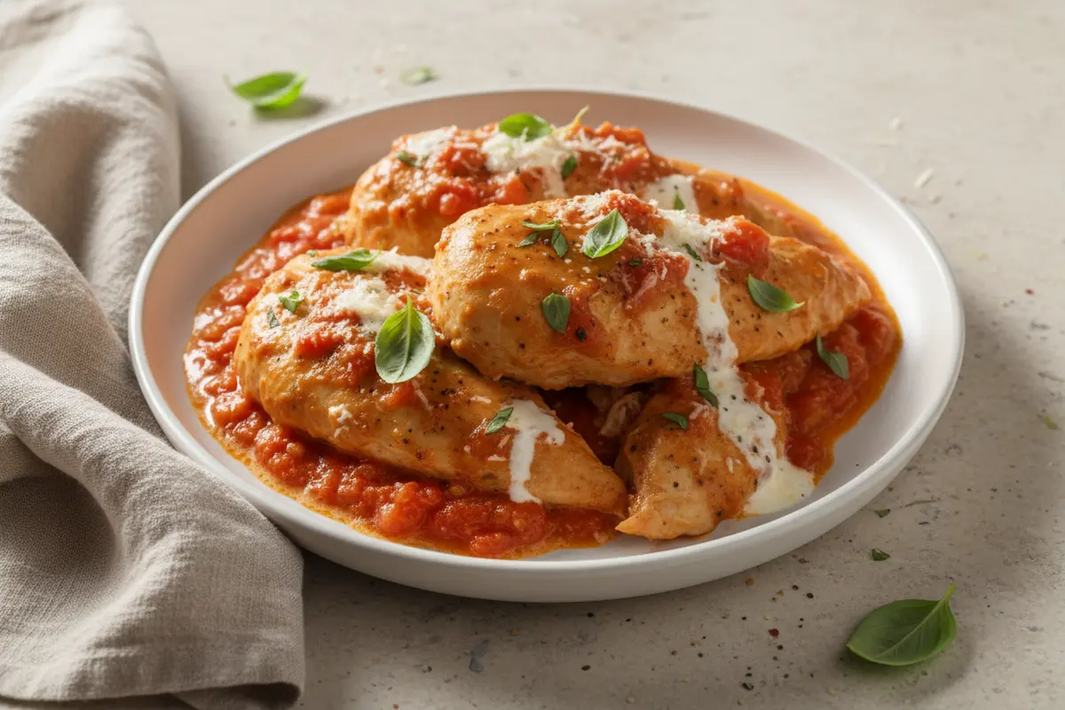 slow cooker creamy tomato basil chicken